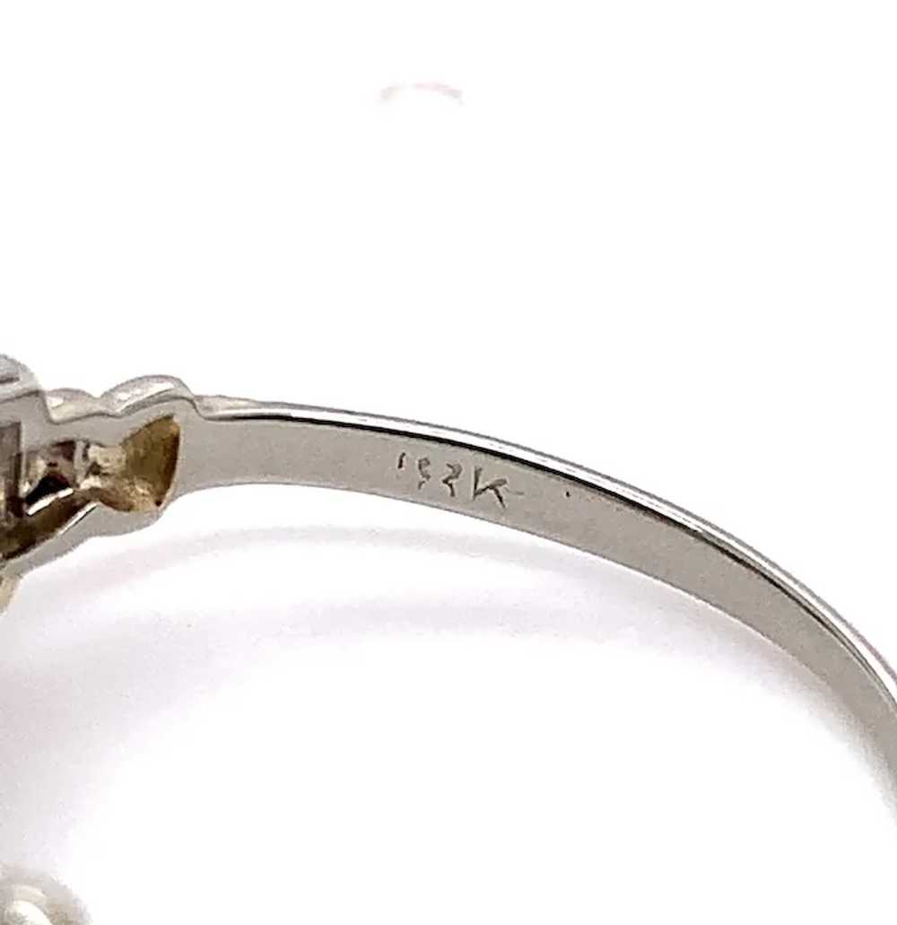 18K White and Rose Gold Vintage Diamond Ring - image 3