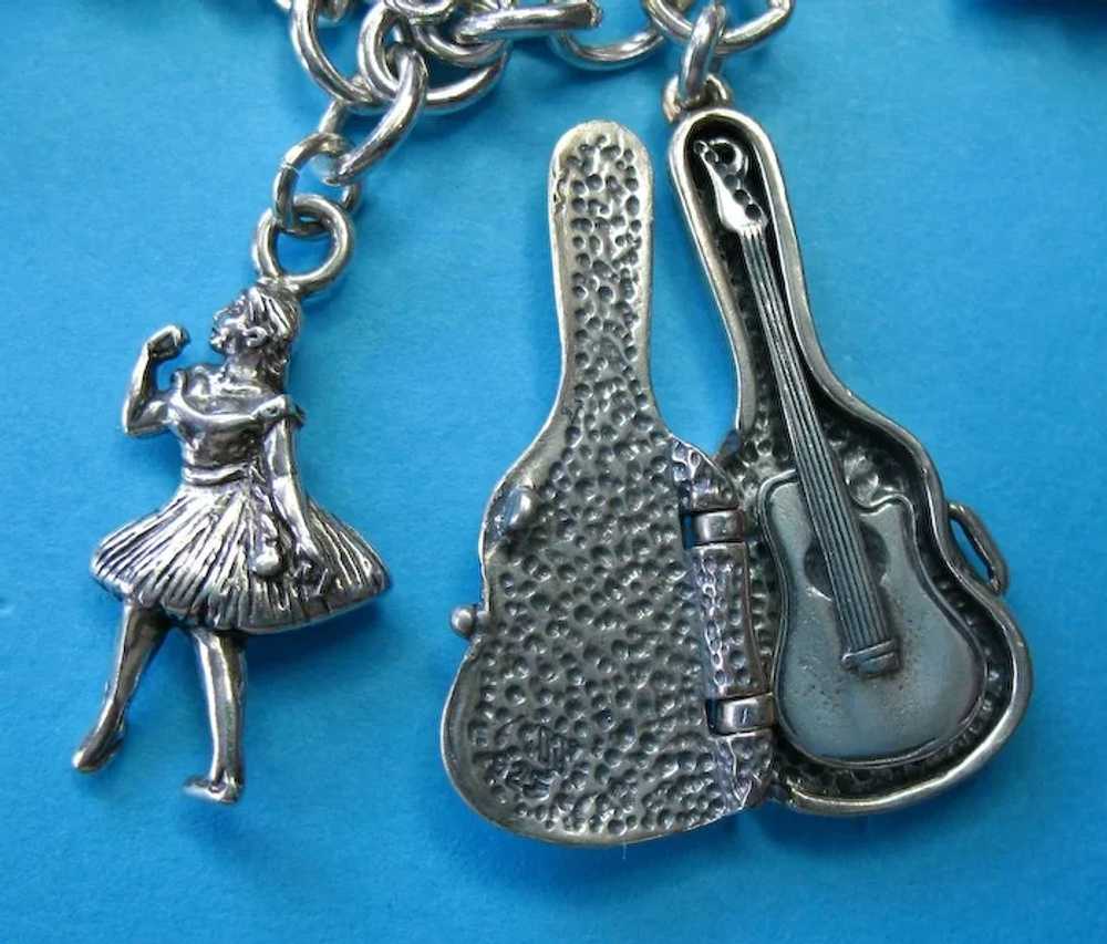 Rare Vintage Sterling Rock & Roll Music Theme Cha… - image 5