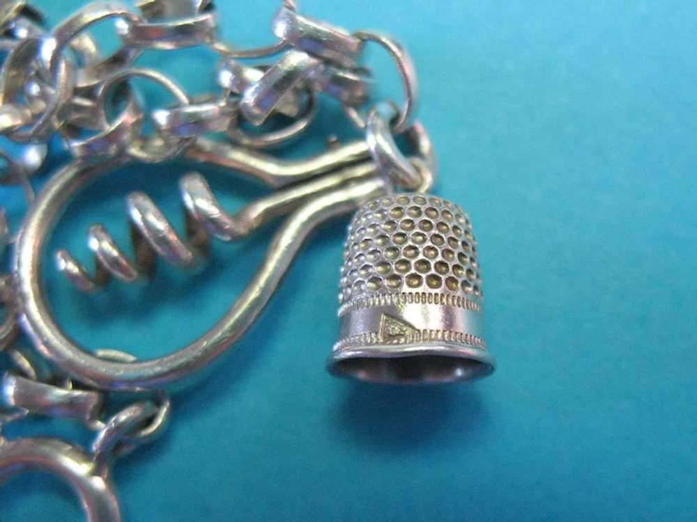 RARE Vintage Silver French Charm Bracelet 1838 an… - image 4