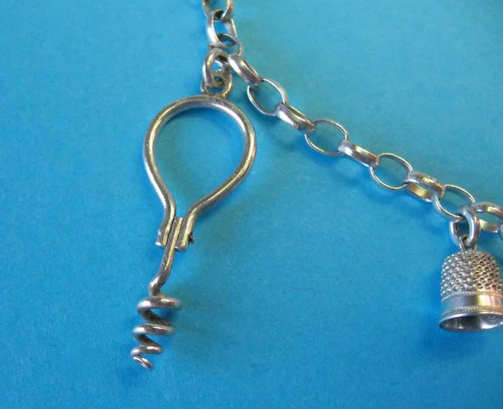 RARE Vintage Silver French Charm Bracelet 1838 an… - image 7