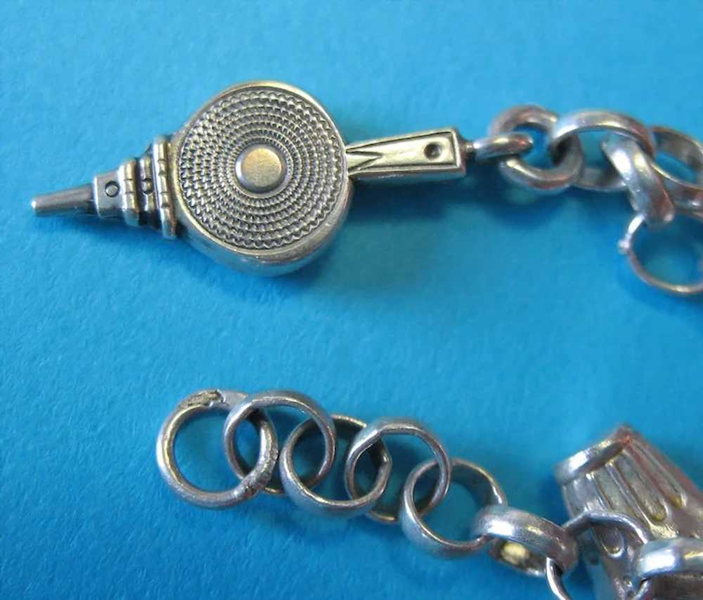 RARE Vintage Silver French Charm Bracelet 1838 an… - image 8