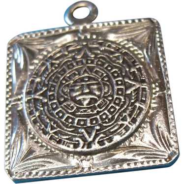 Vintage Sterling Aztec Calendar Charm by Plafina - image 1