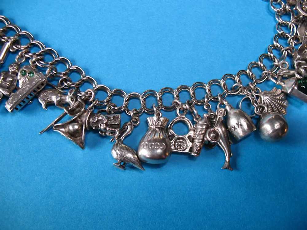 Vintage Sterling Silver Pirate Theme Charm Bracel… - image 3