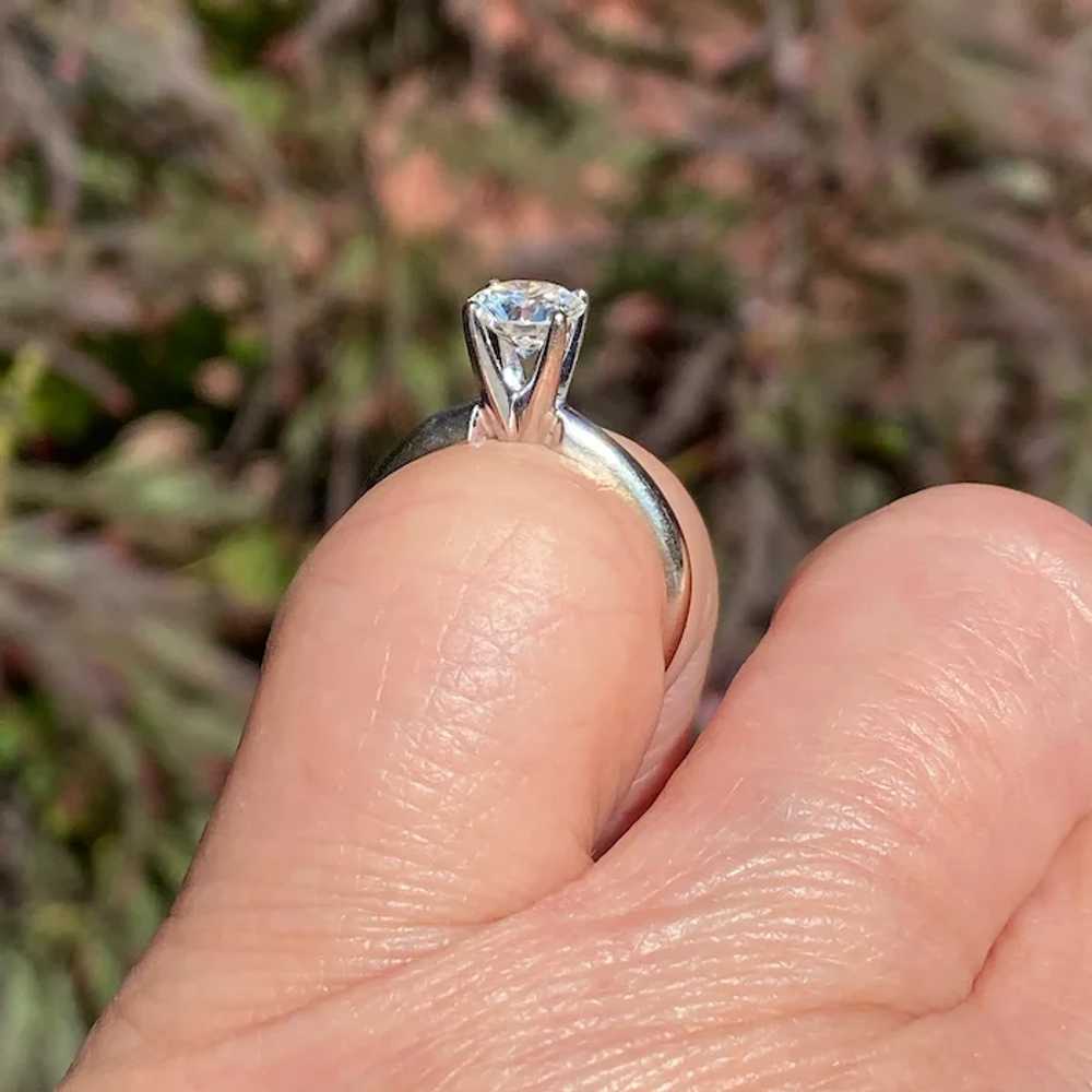 14K White Gold Diamond Engagement Ring - image 5