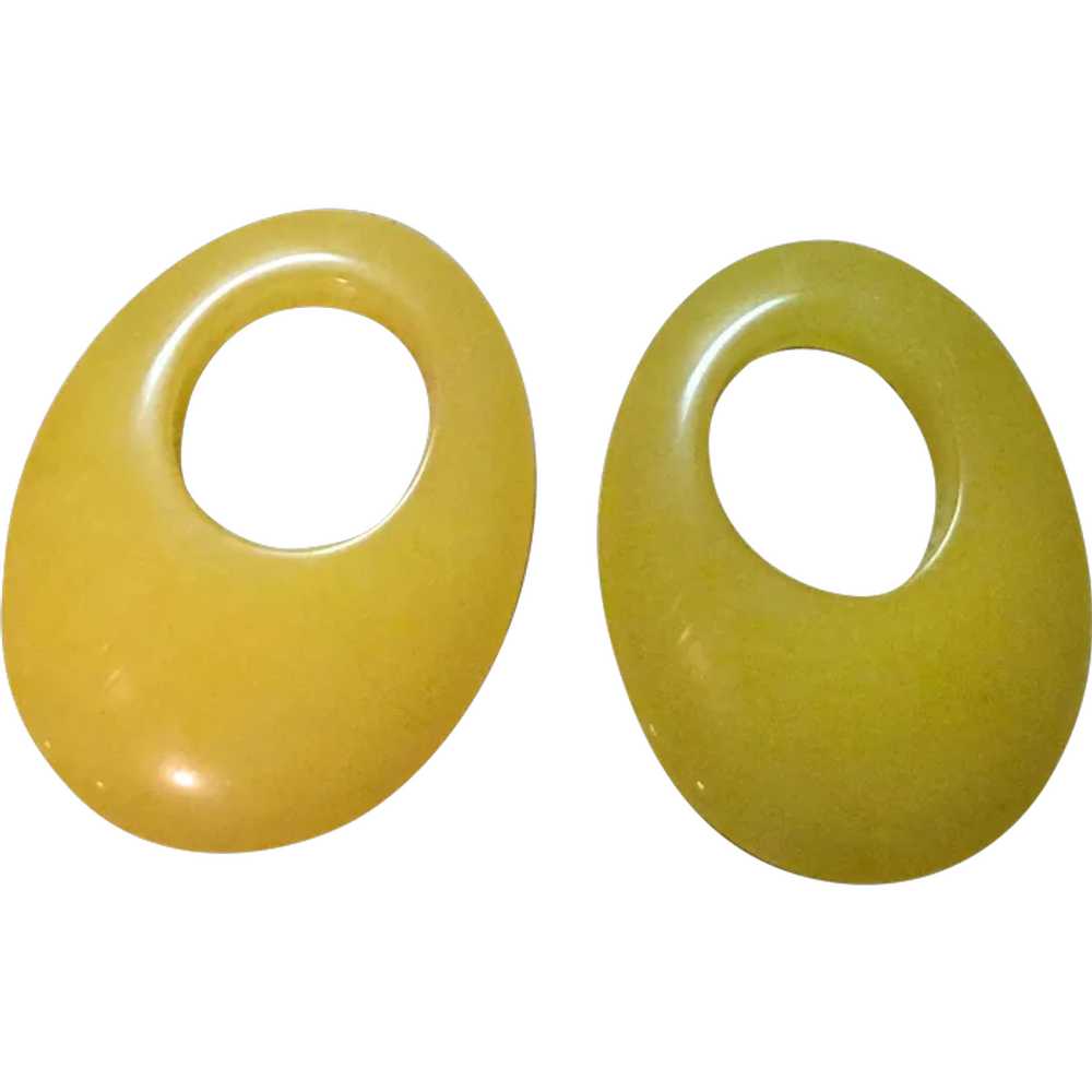 Vintage YELLOW Stone Earring/Hoop Enhancers - image 1