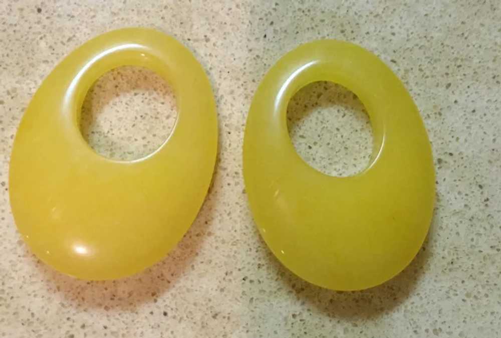 Vintage YELLOW Stone Earring/Hoop Enhancers - image 2