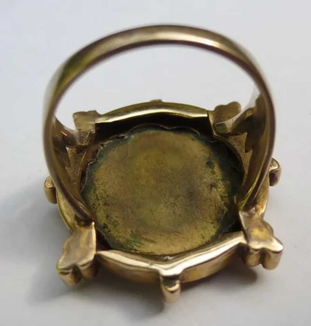 Victorian 14k gold Etruscan revival ring Pietra D… - image 9
