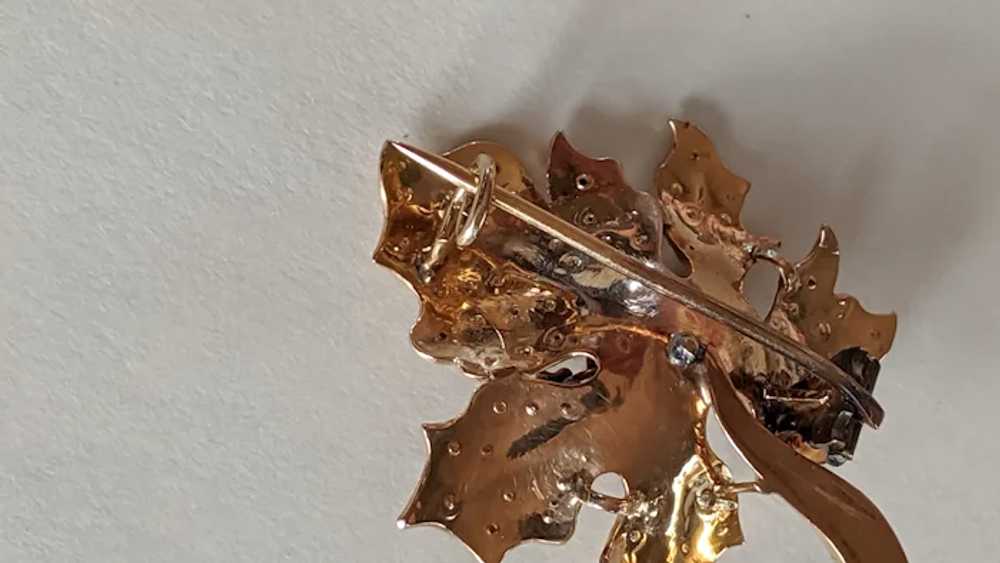 Antique 15k Diamond Pearl Brooch - image 3