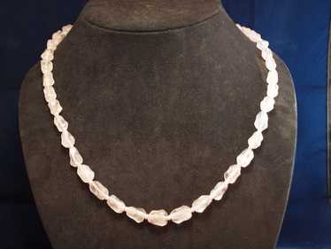 Beautiful Vintage Rose Quartz Necklace - image 1