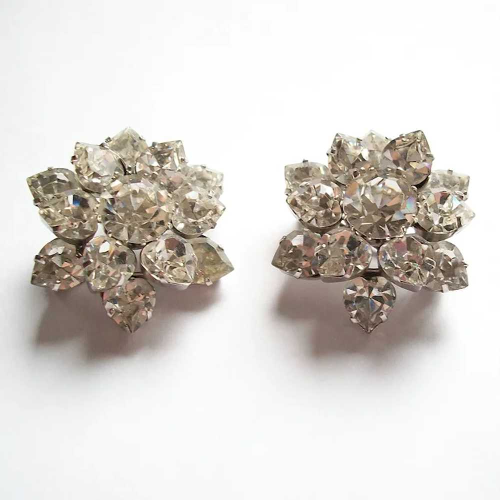 Vintage Pair Austrian Crystal Rhinestone Brooches… - image 3