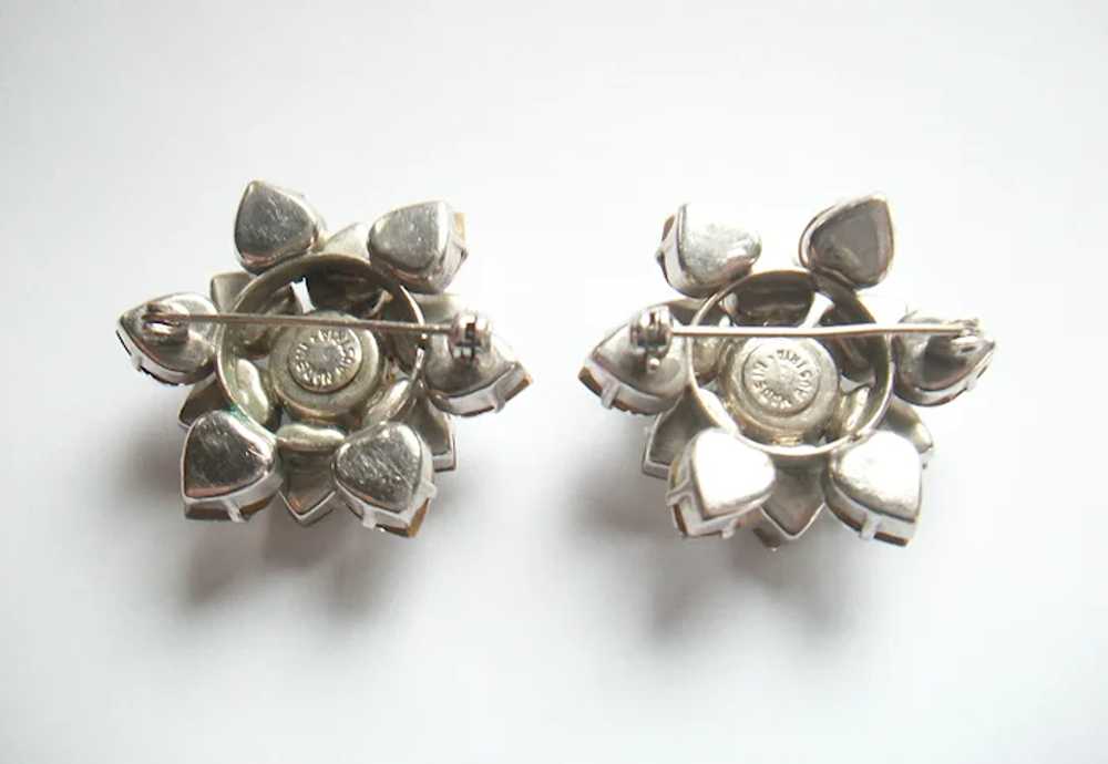 Vintage Pair Austrian Crystal Rhinestone Brooches… - image 7