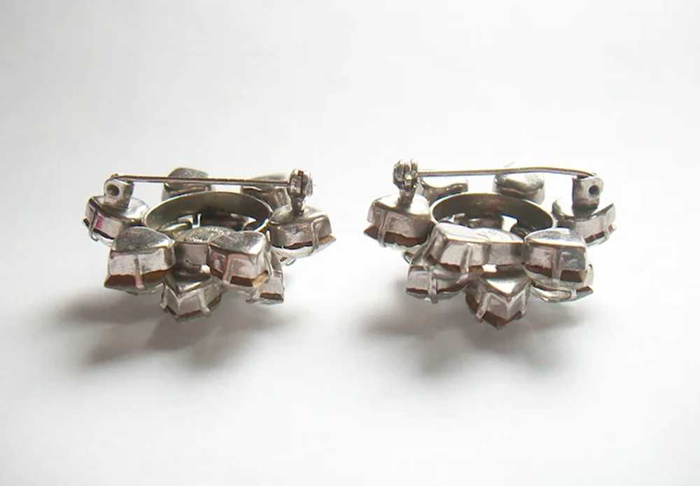 Vintage Pair Austrian Crystal Rhinestone Brooches… - image 8