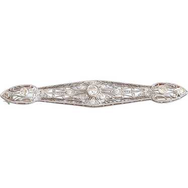 Magnificent Lady' 14K Art Nouveau Diamond Bar Pin