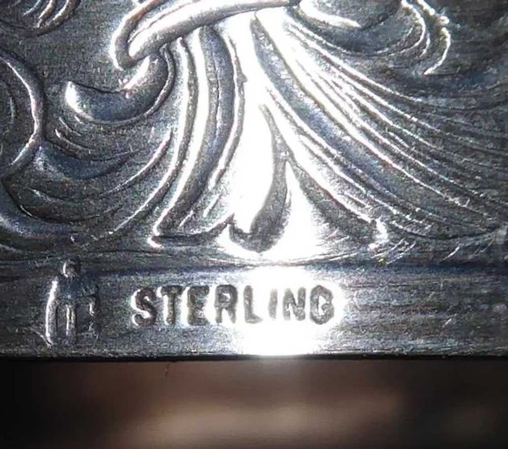 Sterling Silver Floral Patterned Cuff Bracelet - image 7