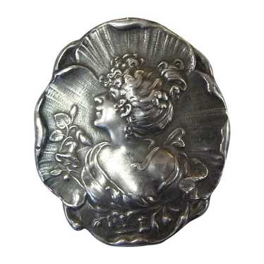 Antique Art Nouveau Gibson Girl Sterling Pin