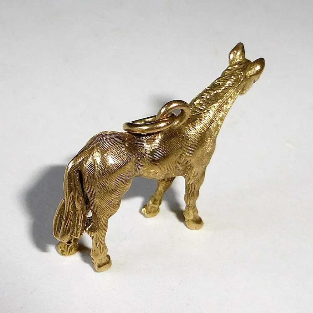 9k Yellow Gold Three Dimensional Horse Charm - image 6