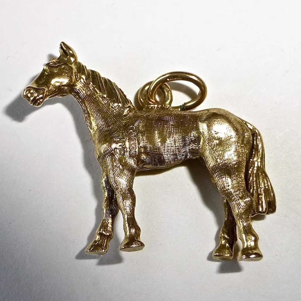 9k Yellow Gold Three Dimensional Horse Charm - image 9