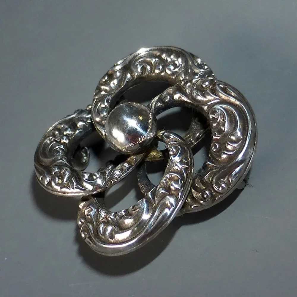 WRE Sterling Embossed Swirling Circles Pin - image 3