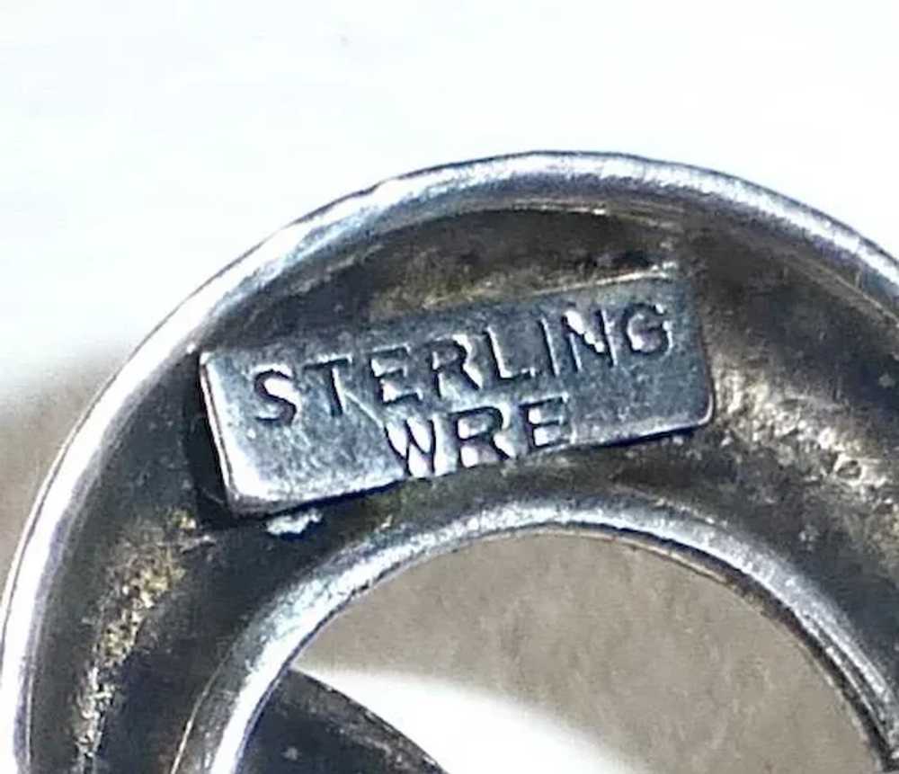 WRE Sterling Embossed Swirling Circles Pin - image 7