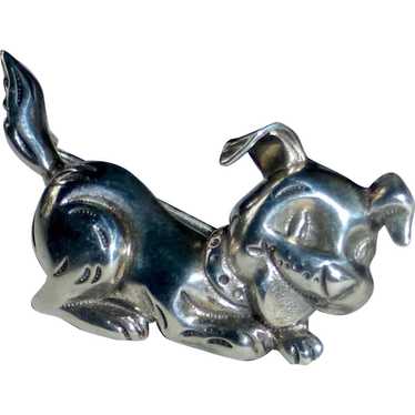 Beau Sterling Playful Puppy Dog Pin