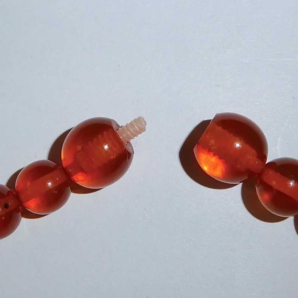 Genuine Transparent Honey Amber Round Bead Neckla… - image 7