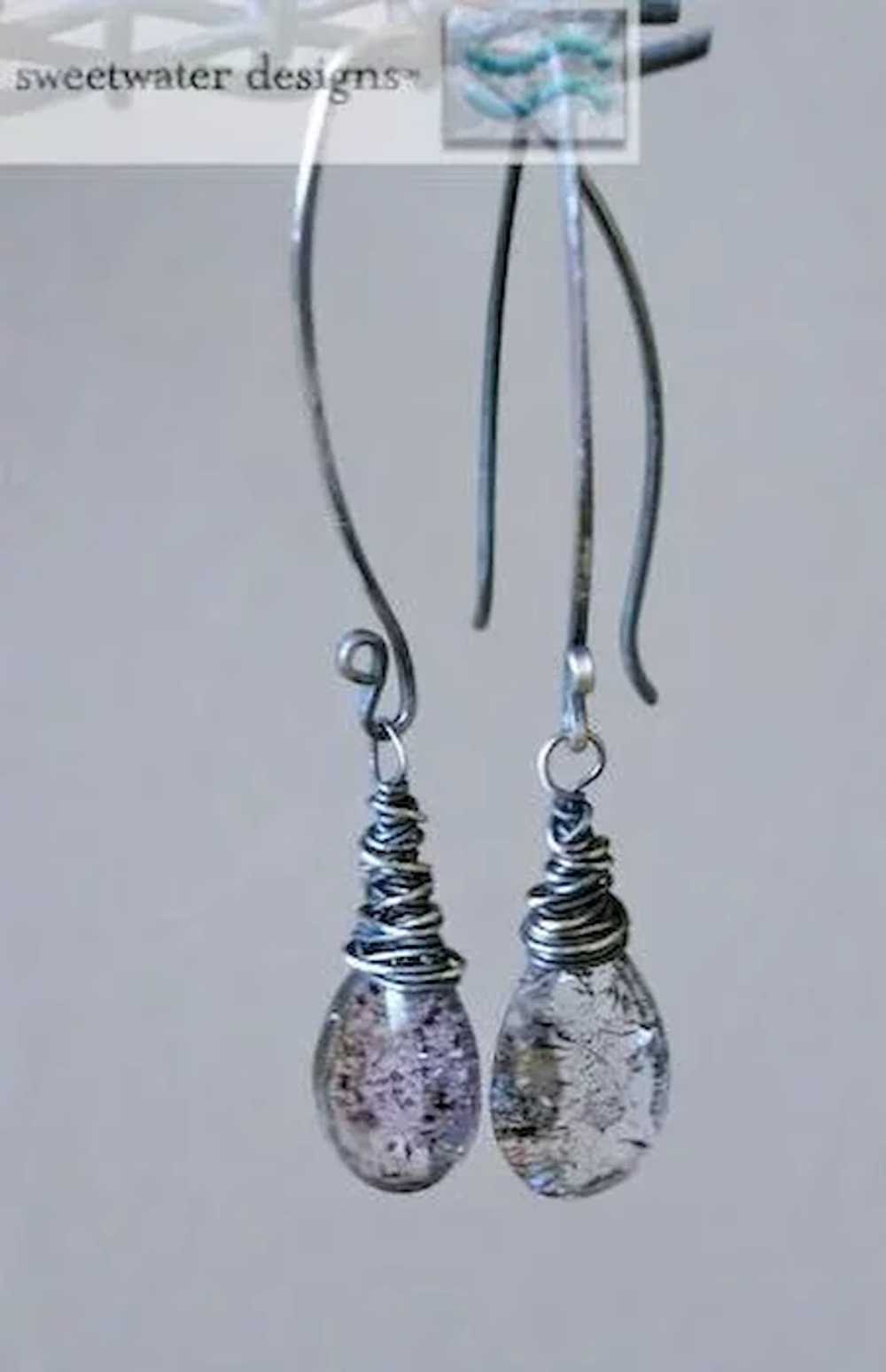 Amethyst Silver earrings, Moss Amethyst earrings,… - image 4