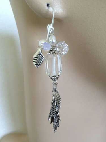 Bridal crystal Wedding earrings elegant cluster lu