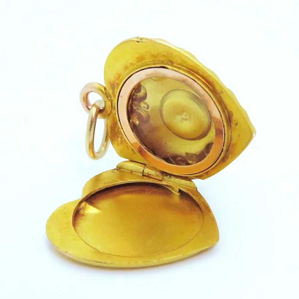 Stunning Antique Victorian 14K Yellow Gold Heart … - image 5