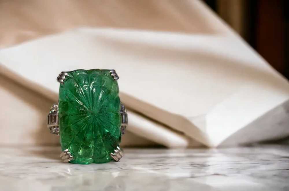 Extremely Rare Antique Colombian Emerald Ring by … - image 10