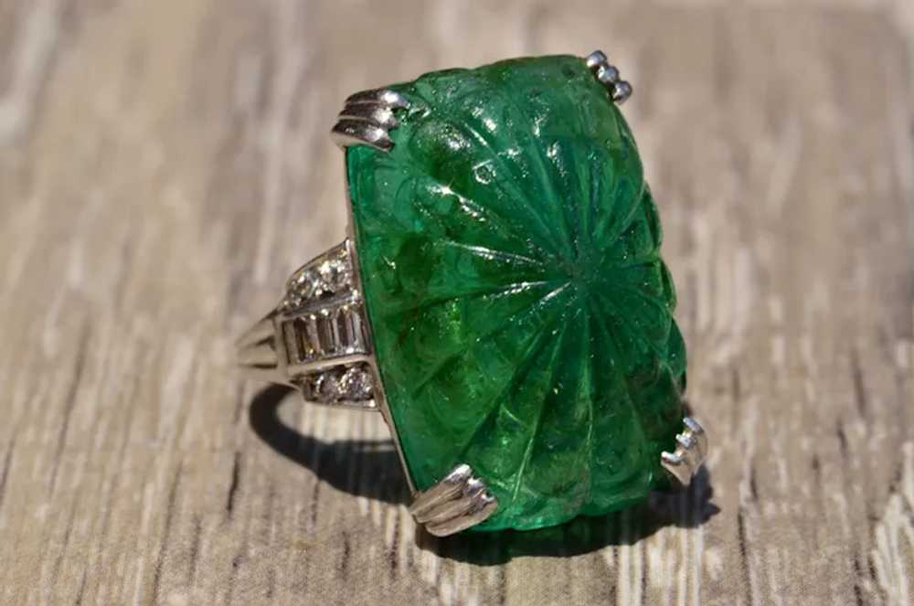 Extremely Rare Antique Colombian Emerald Ring by … - image 6