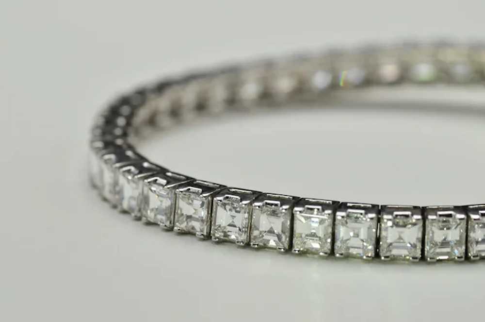 Square Emerald Cut Diamond Bracelet with 15.64 ca… - image 2