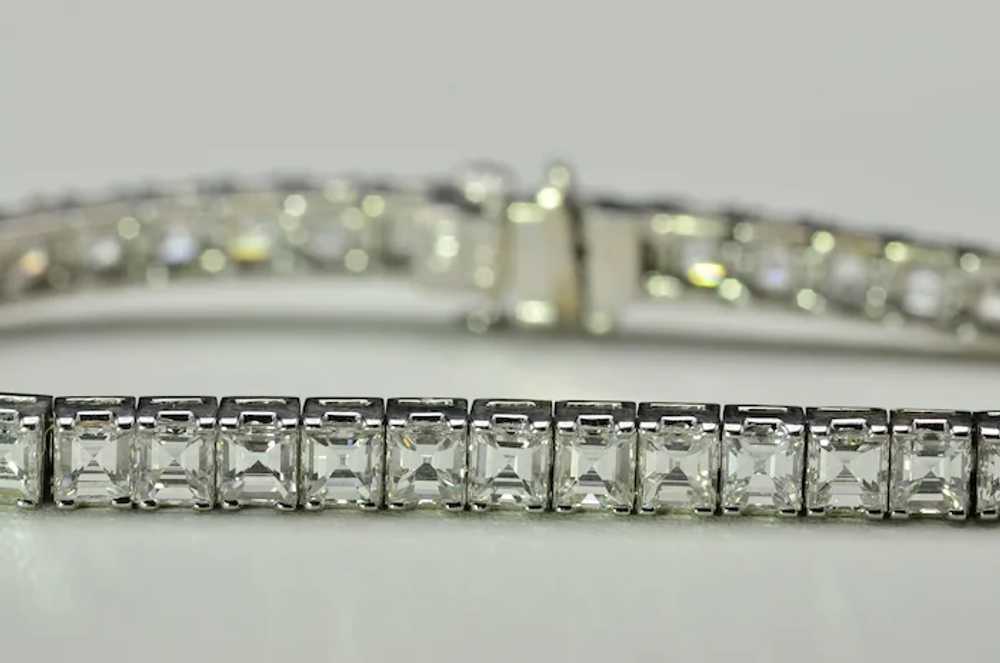 Square Emerald Cut Diamond Bracelet with 15.64 ca… - image 3