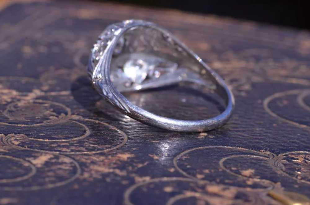 Ladies Filigree Ring in Platinum set with Diamonds - image 4