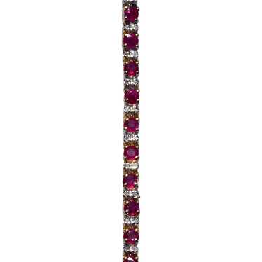 Natural Ruby and Diamond Tennis Bracelet