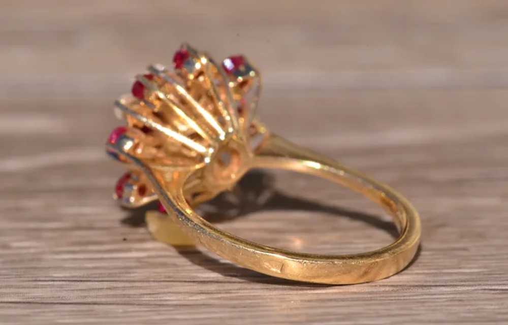 Ruby Cocktail Ring with Diamonds - image 3