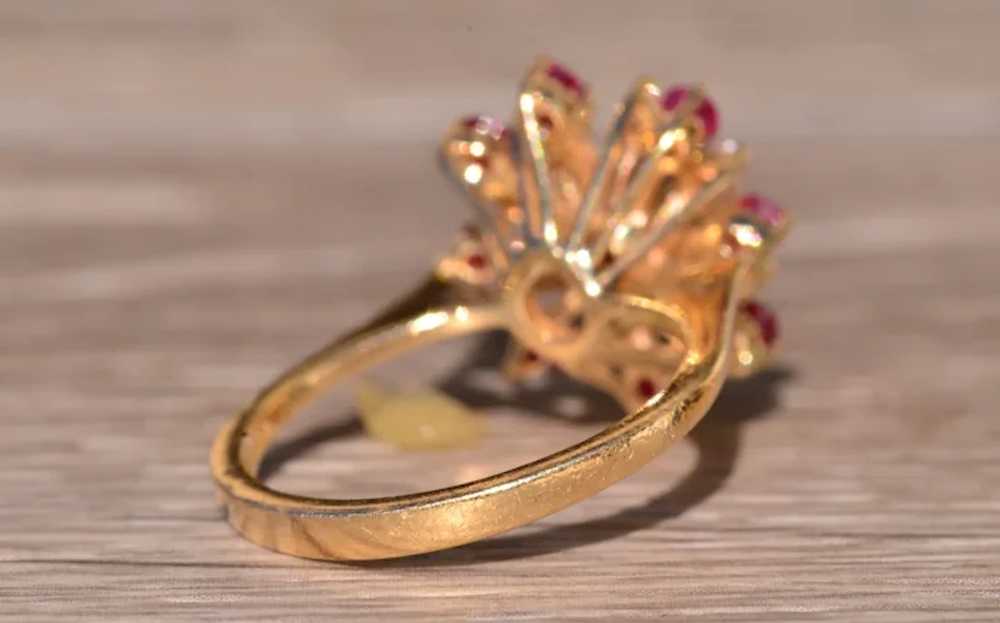 Ruby Cocktail Ring with Diamonds - image 4