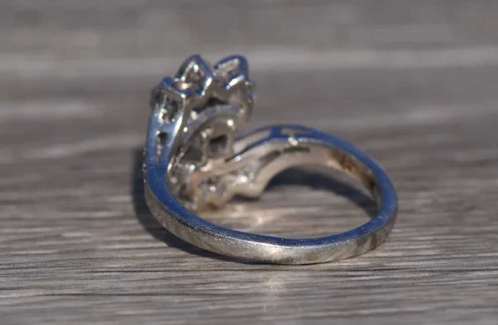 Antique Platinum Bypass Engagement Ring - image 3