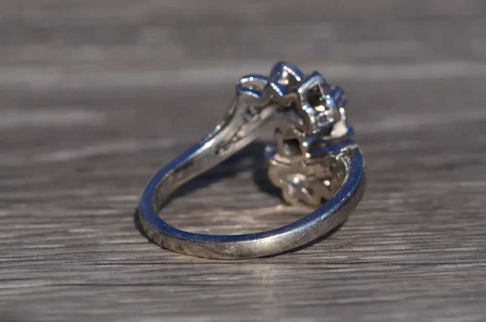 Antique Platinum Bypass Engagement Ring - image 4