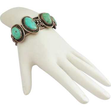 Vintage Navajo Turquoise and Silver Bracelet Moren