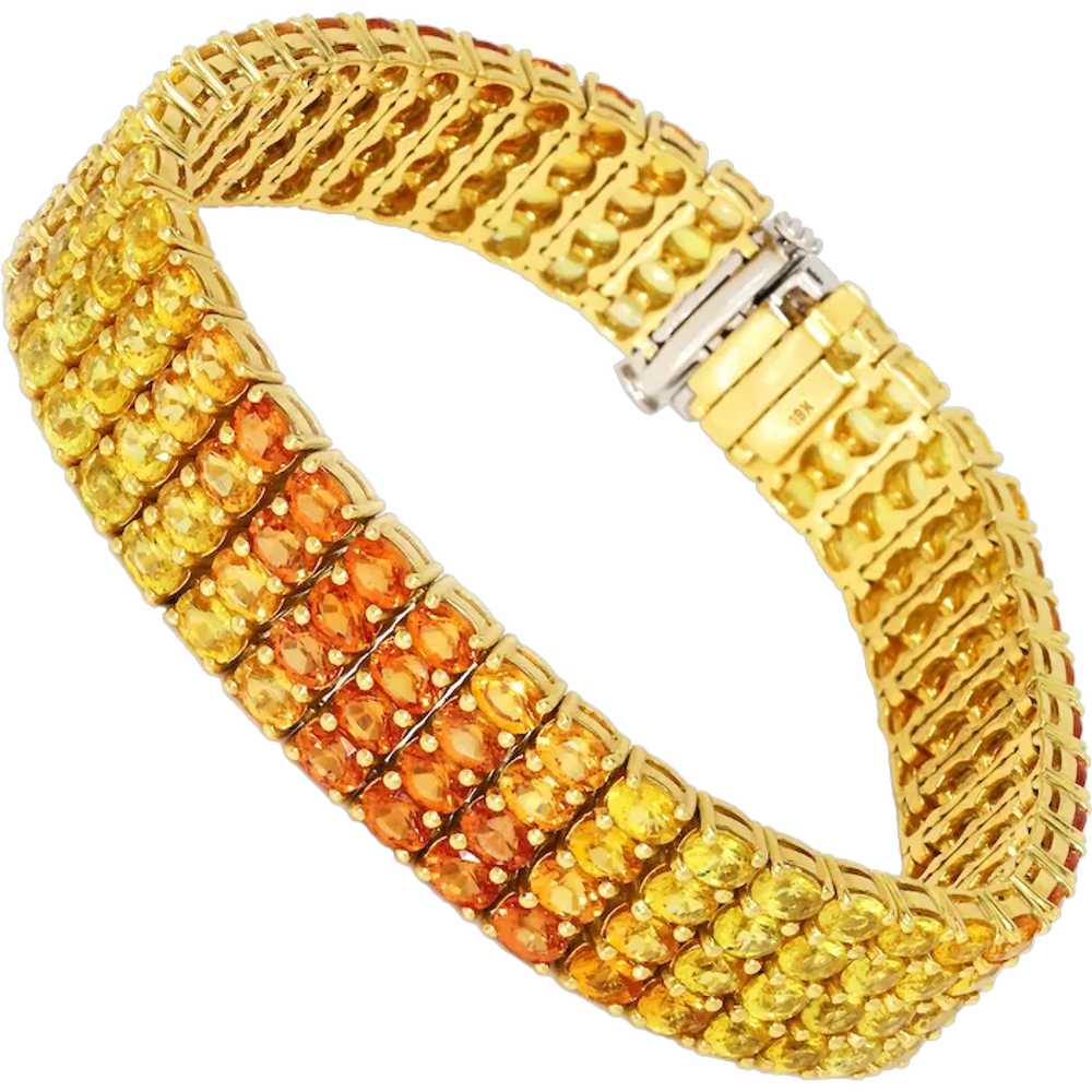 Yellow to Orange Sapphire Fade Bracelet 18K Yello… - image 1