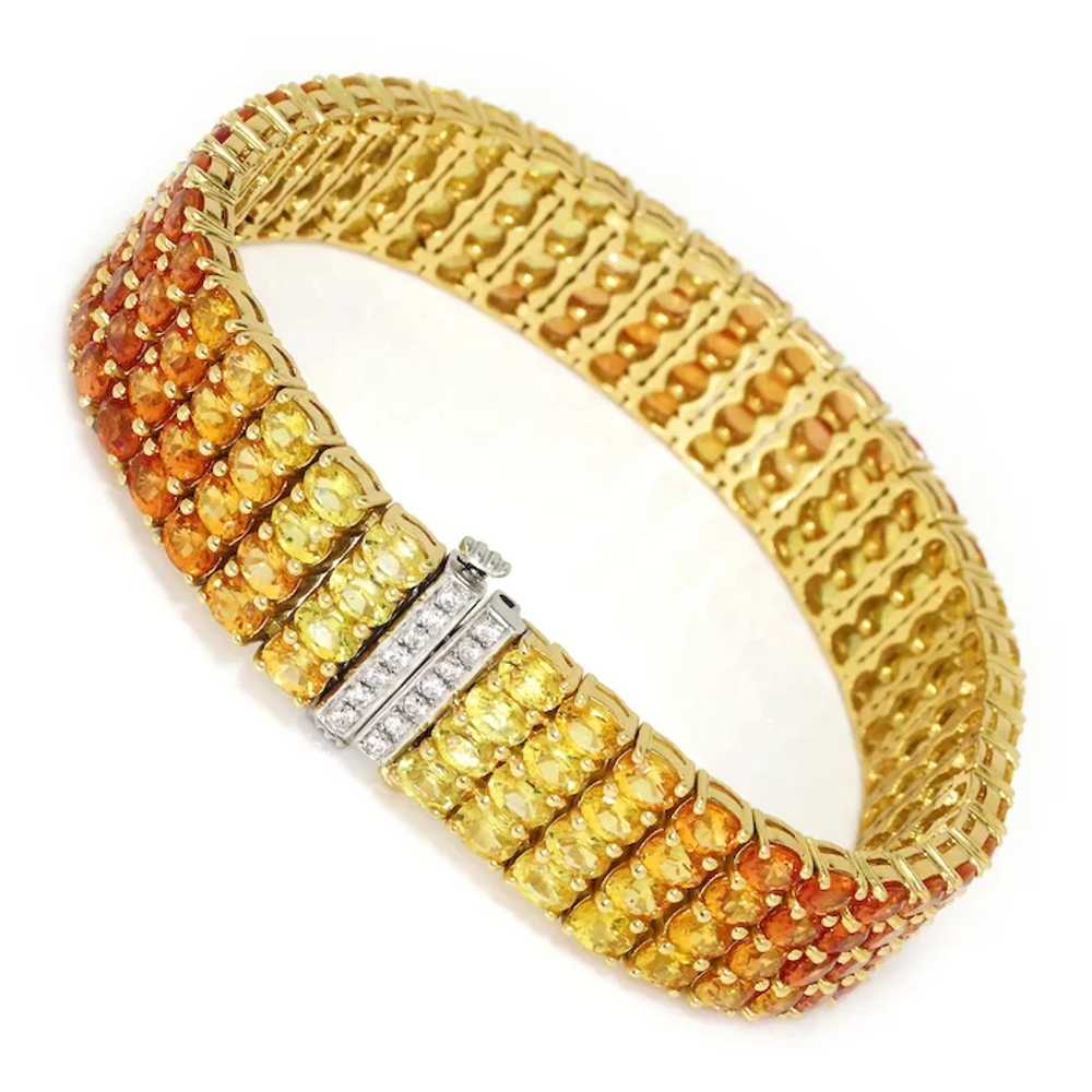 Yellow to Orange Sapphire Fade Bracelet 18K Yello… - image 2