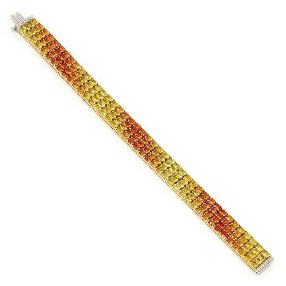 Yellow to Orange Sapphire Fade Bracelet 18K Yello… - image 3