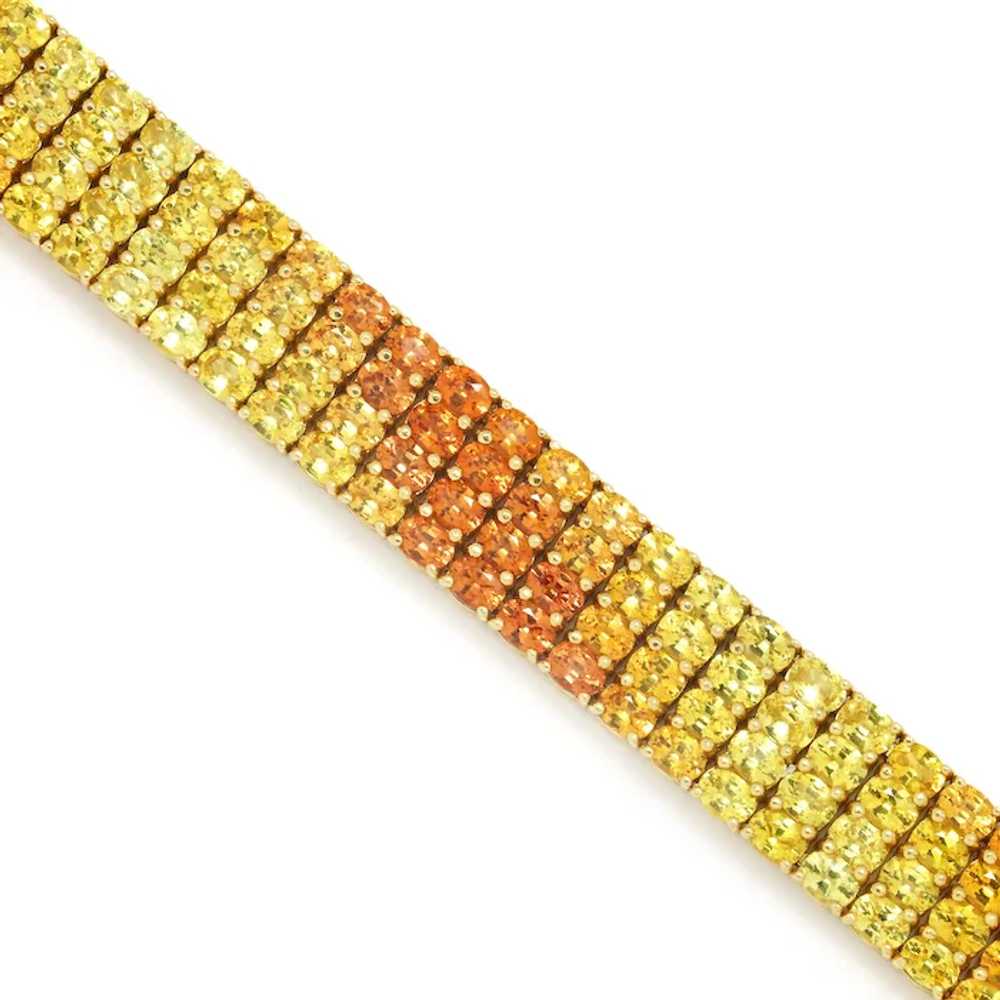 Yellow to Orange Sapphire Fade Bracelet 18K Yello… - image 5