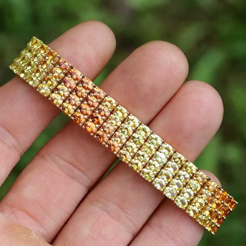 Yellow to Orange Sapphire Fade Bracelet 18K Yello… - image 9