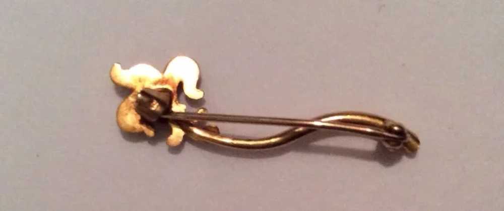 10K Yellow Gold Fleur de Lis Vintage Pin - image 4