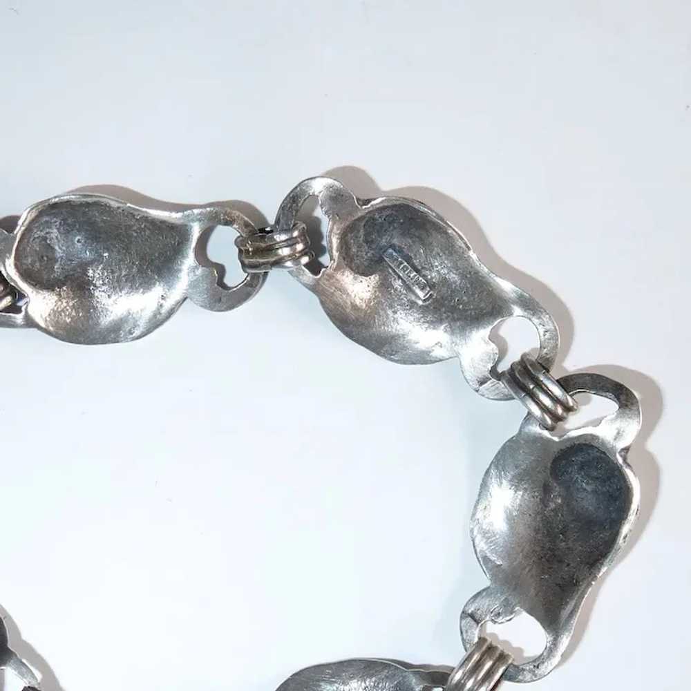 Dimensional Sterling Flower Bud Link Bracelet - image 11