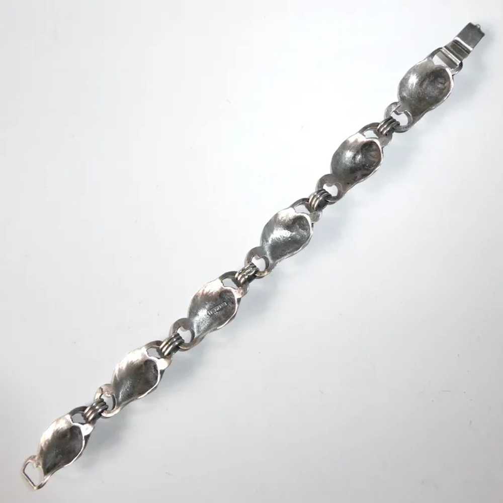 Dimensional Sterling Flower Bud Link Bracelet - image 12