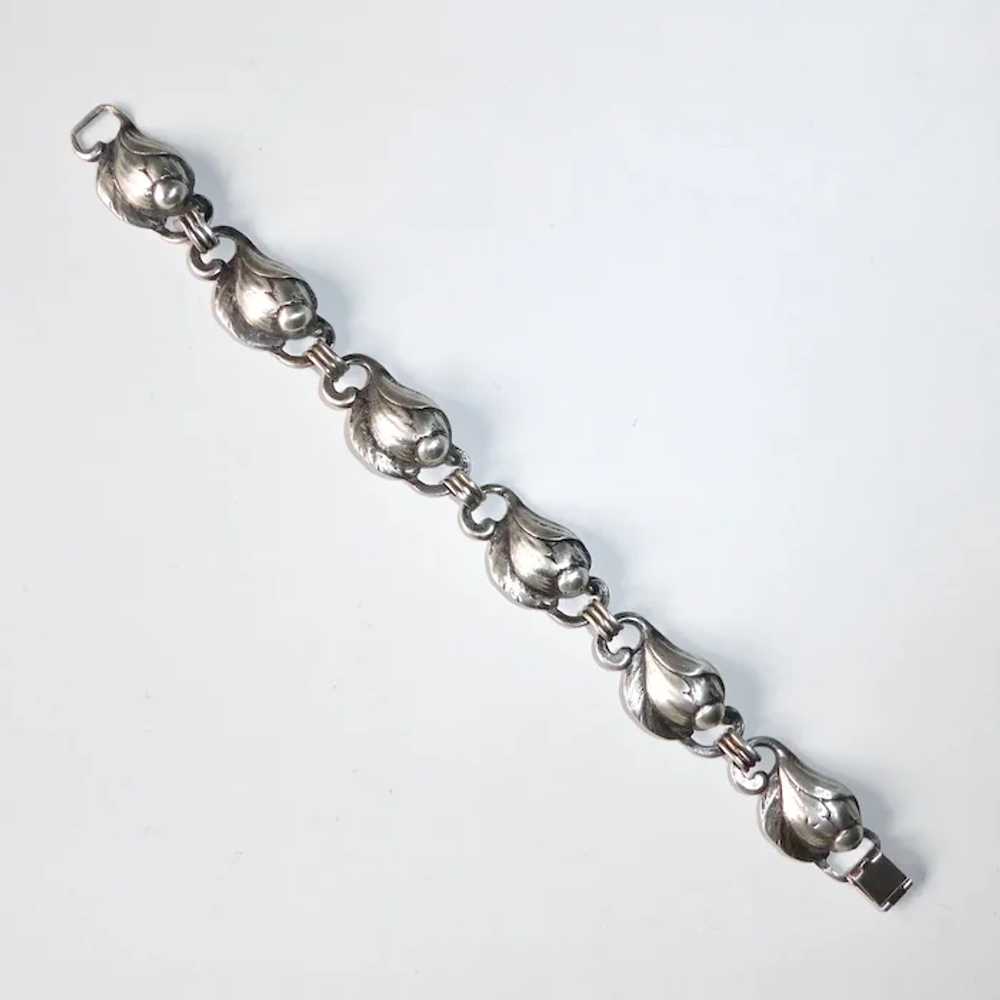 Dimensional Sterling Flower Bud Link Bracelet - image 8