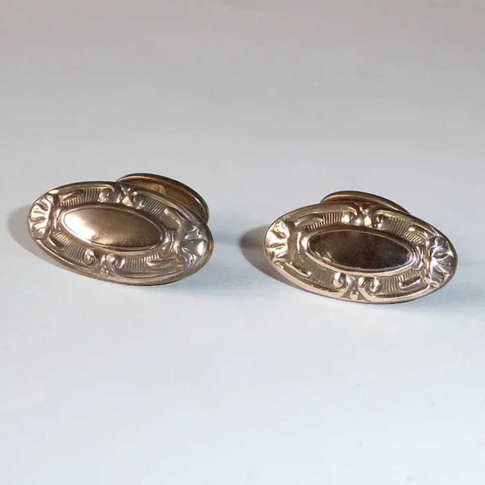 Victorian Gold Filled Flip Back Cufflinks - image 12