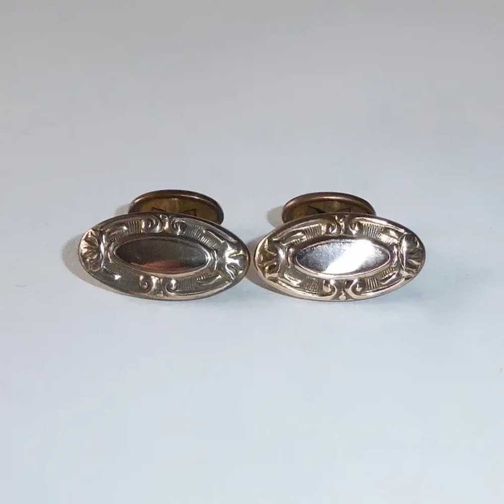 Victorian Gold Filled Flip Back Cufflinks - image 3